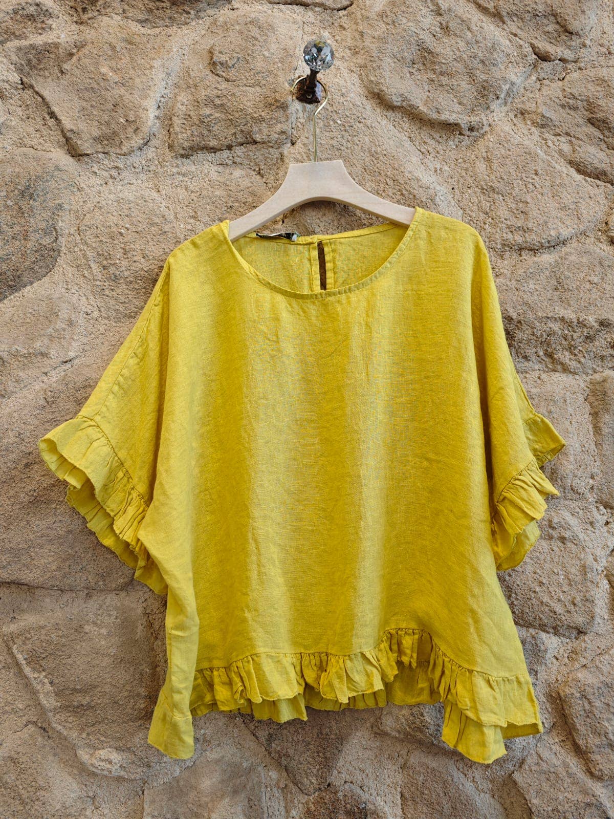 Blus Volang 100% Linne : Amarillo