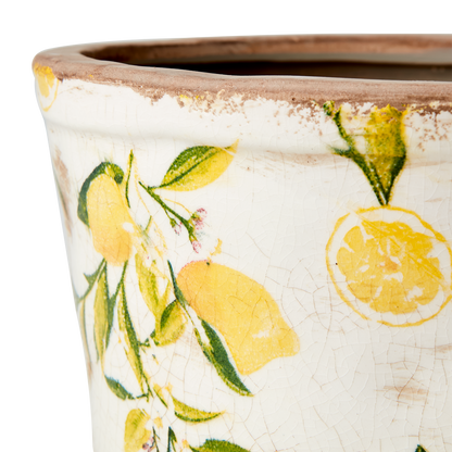 LEMONA Kruka M, Vit/grön/gul