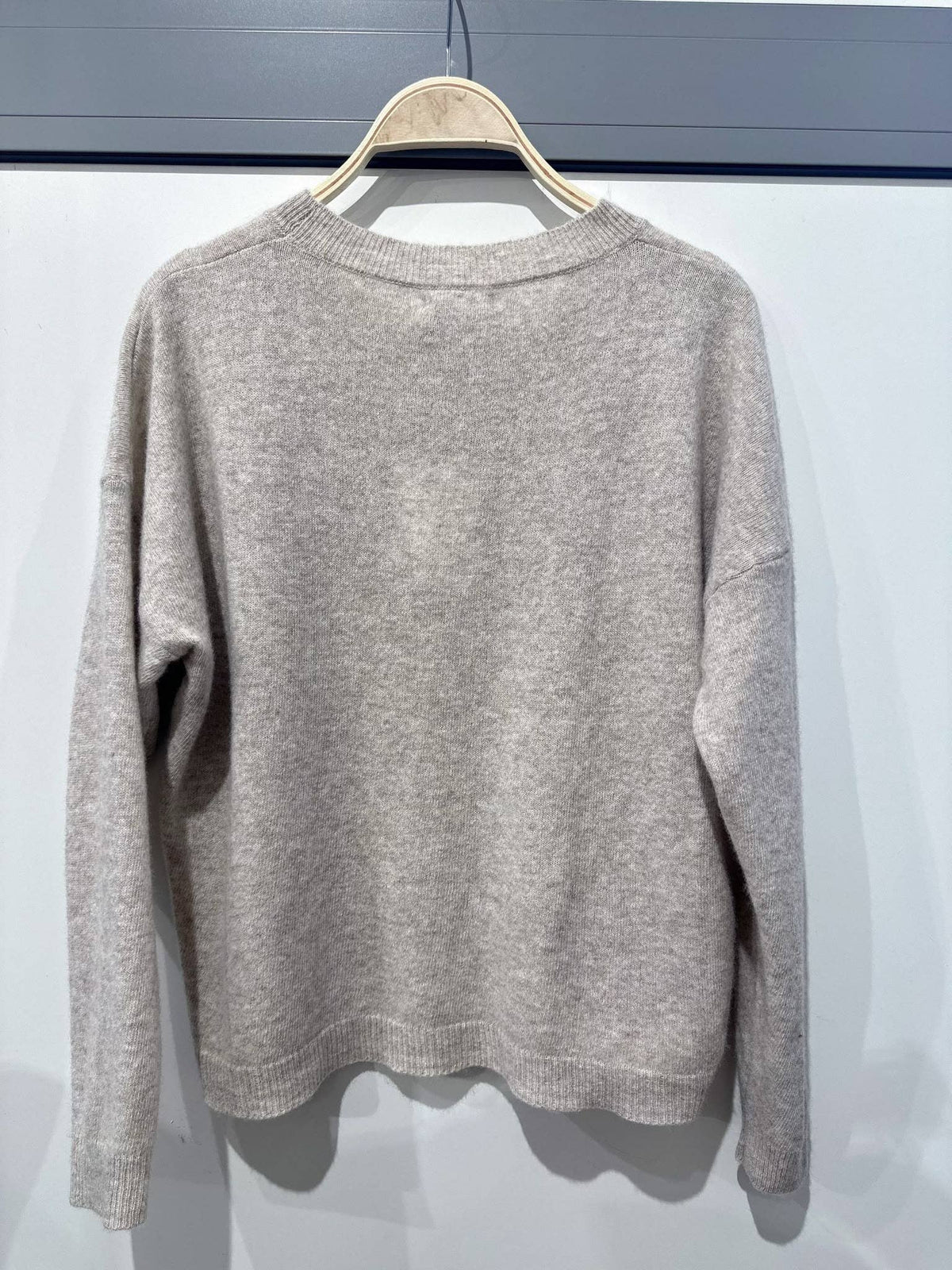 Långärmad hösttröja - 100% ull: Beige