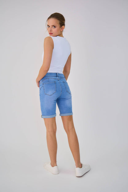 Jeansshorts ”Talya” (Push-up): Ljusblå