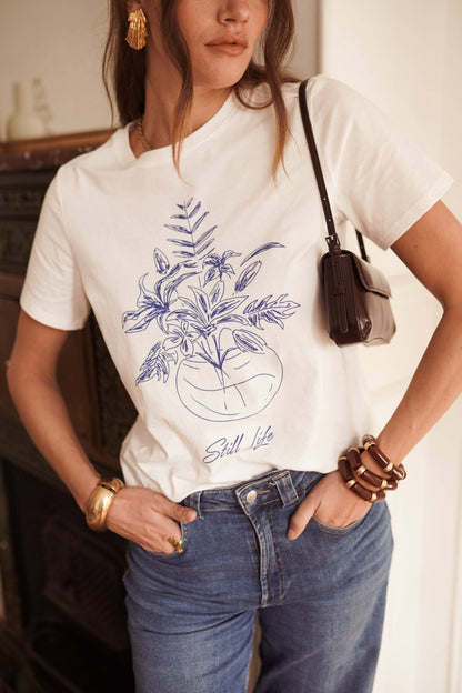T-Shirt Selma - 100% bomull : Vit