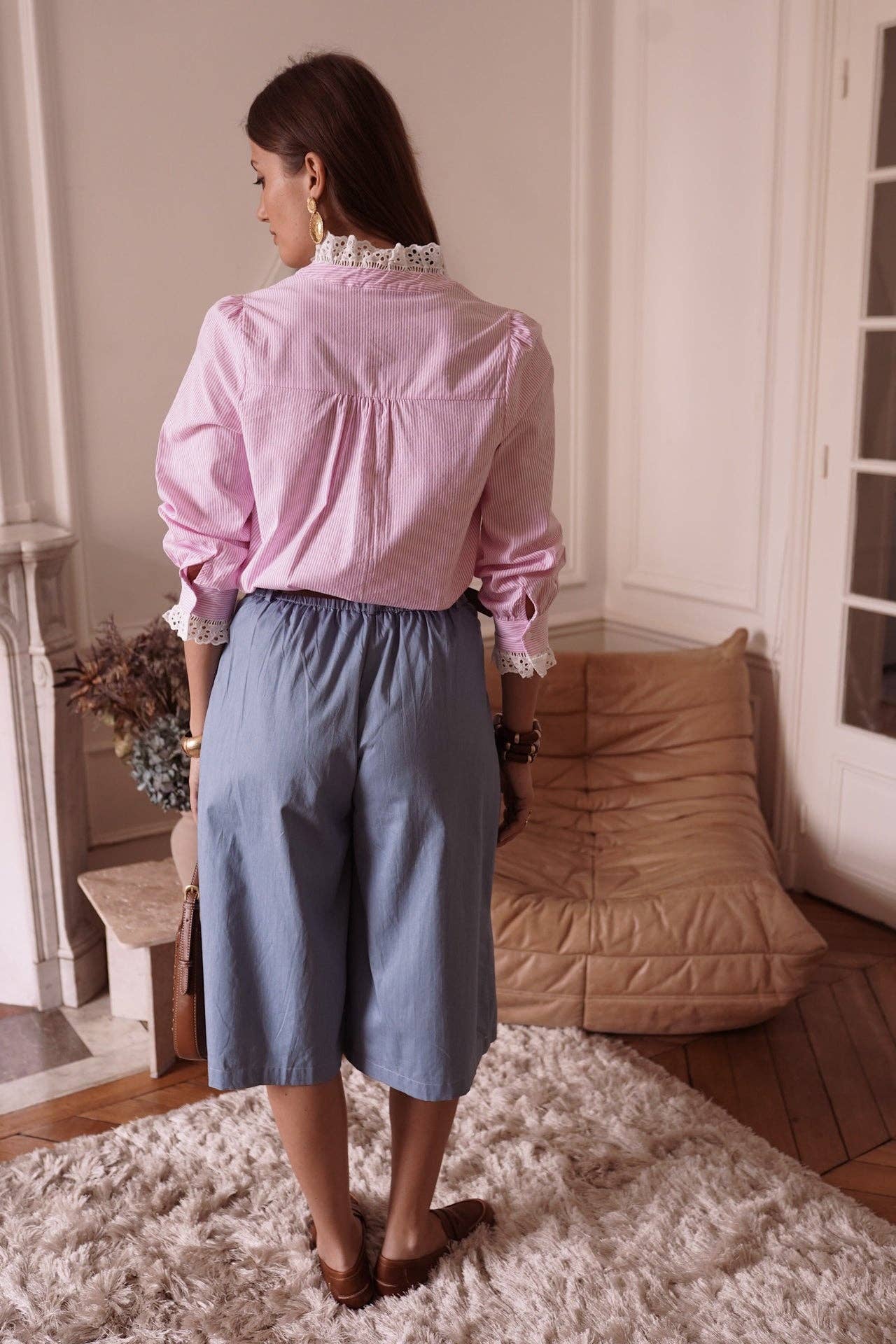 Bermudashorts Iria - 100% bomull : Blå