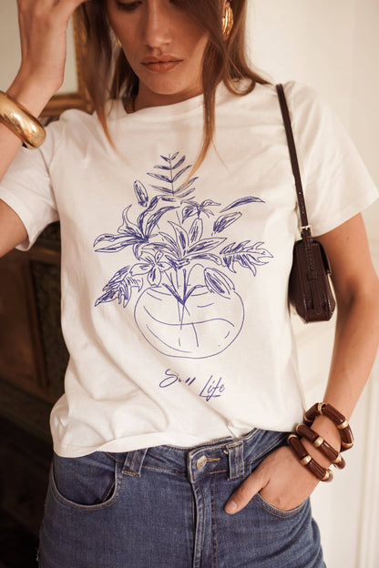 T-Shirt Selma - 100% bomull : Vit