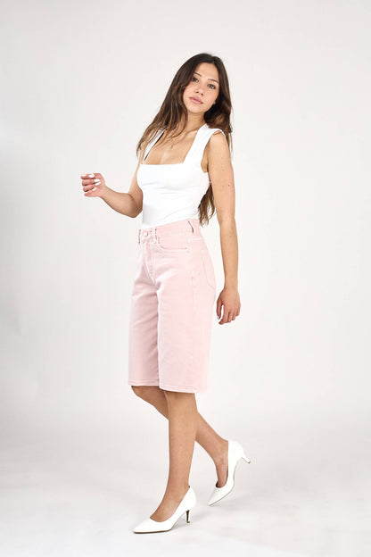 Bermudashorts Baggy "Clara" (Lös passform) : Rosa