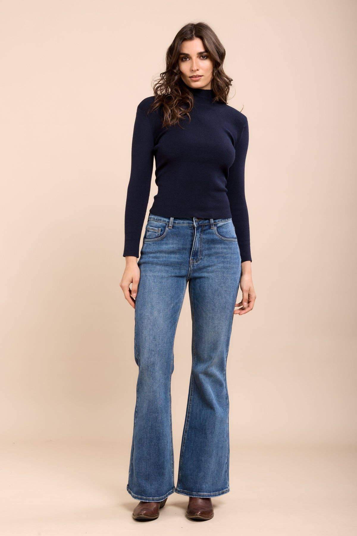 Stretch bootcut jeans : Blå