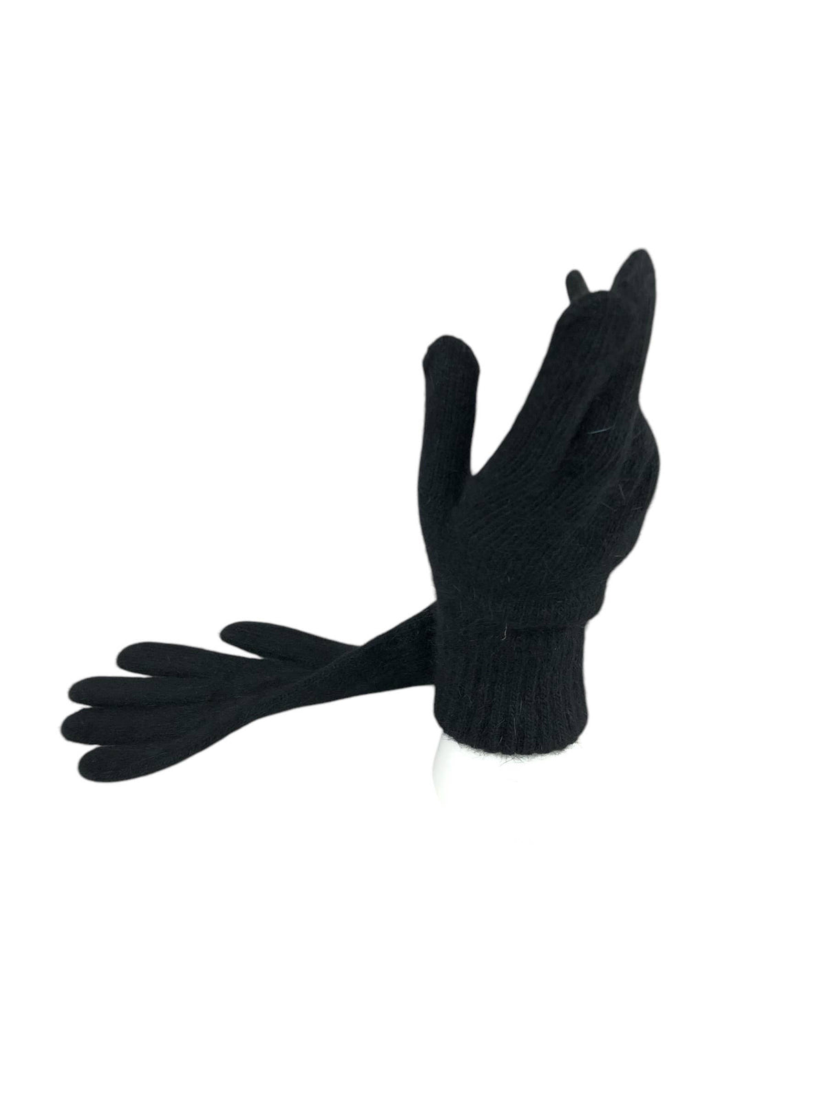 Enfärgade handskar i viskos och angora, mycket mjuka F50222: MULLVAD.