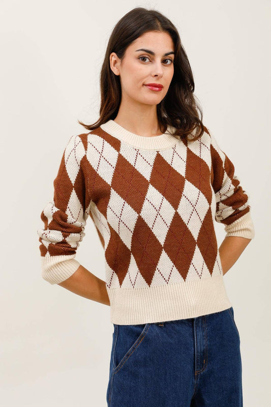 Damtröja med stilrent rutigt mönster, perfekt för vardagskläder och en trendig look