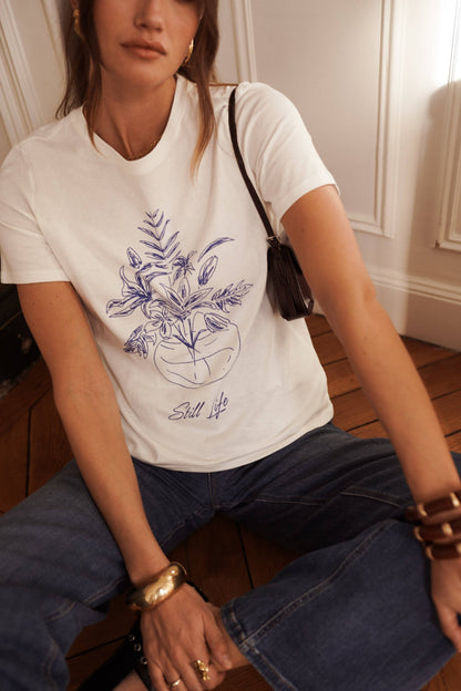 T-Shirt Selma - 100% bomull : Vit