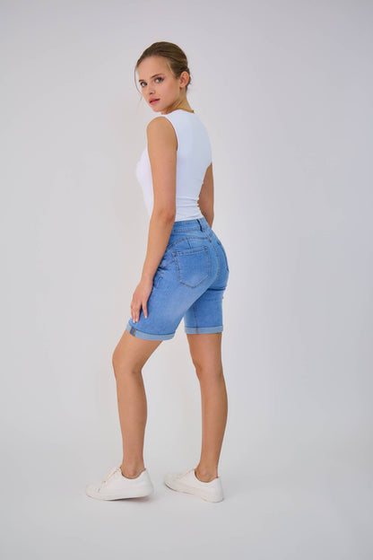 Jeansshorts ”Talya” (Push-up): Ljusblå