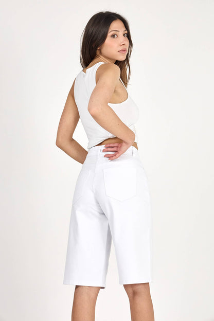 Bermudashorts Baggy "Clara" (Lös passform) : Vit