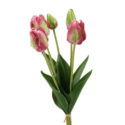 Konstgjorda Papegojtulpaner – Bukett om 5 - 48 cm