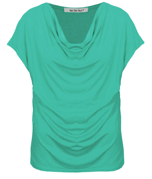 T-shirt med vattenfallsringning, kortärmad: Aqua
