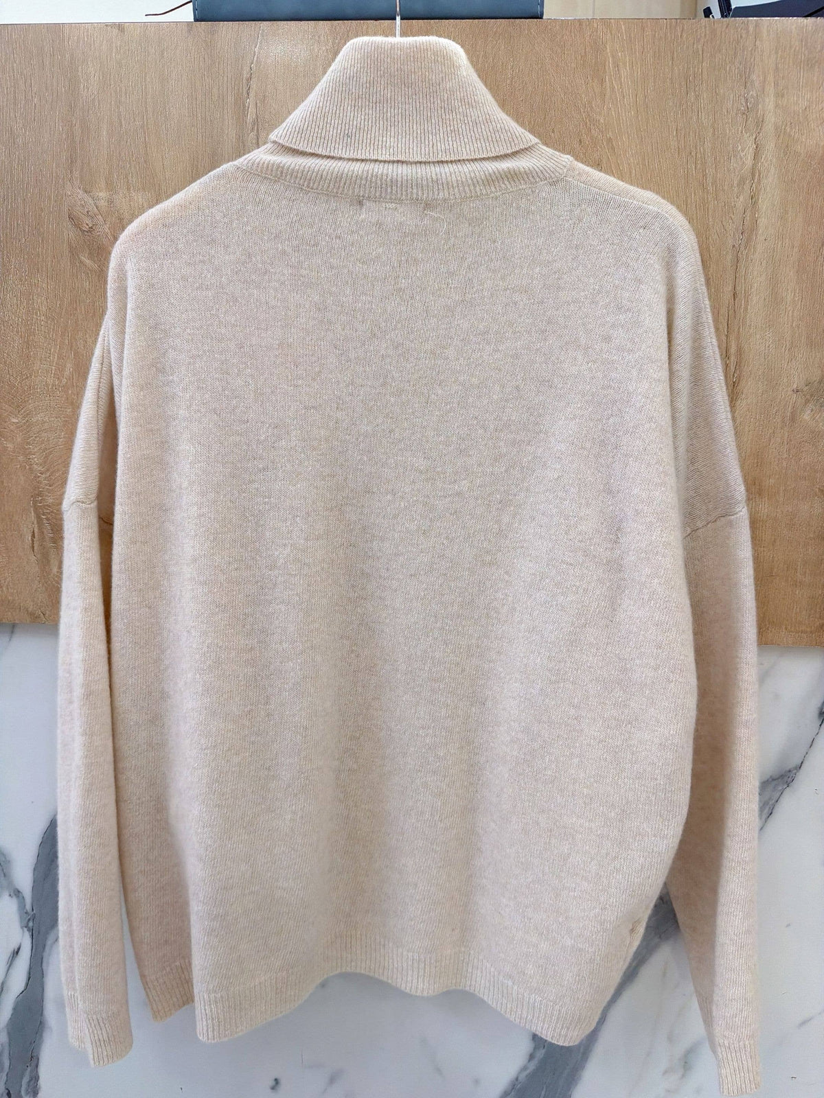 Polotröja i 100 % ull : Beige