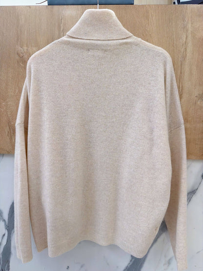 Polotröja i 100 % ull : Beige