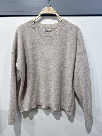 Långärmad hösttröja - 100% ull: Beige