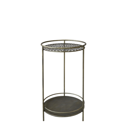 Elegant Bord med 2 Hyllor – Färg: Antik Mässing