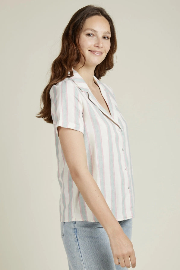 CASIMIR – randig blus - Linne