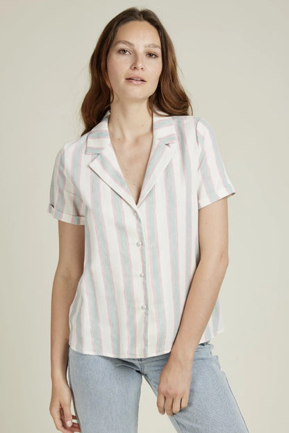 CASIMIR – randig blus - Linne