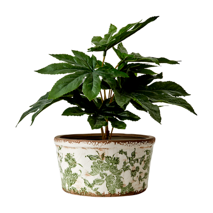 Kruka Sanremo , 20cm , Vit/grön