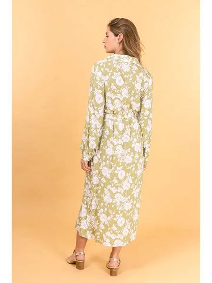 Lång skjortklänning, 100'% Viskos Blommigt tryck - BABEL