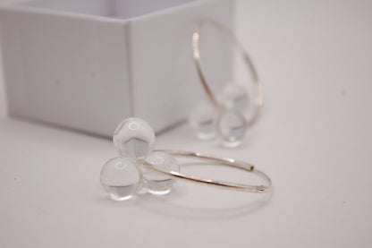 Örhängen - Creoler / Runda Ringer - Klar - Silver - Marianne Degener