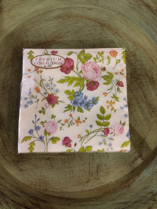 Pappersservetter Blommor - 33x33cm