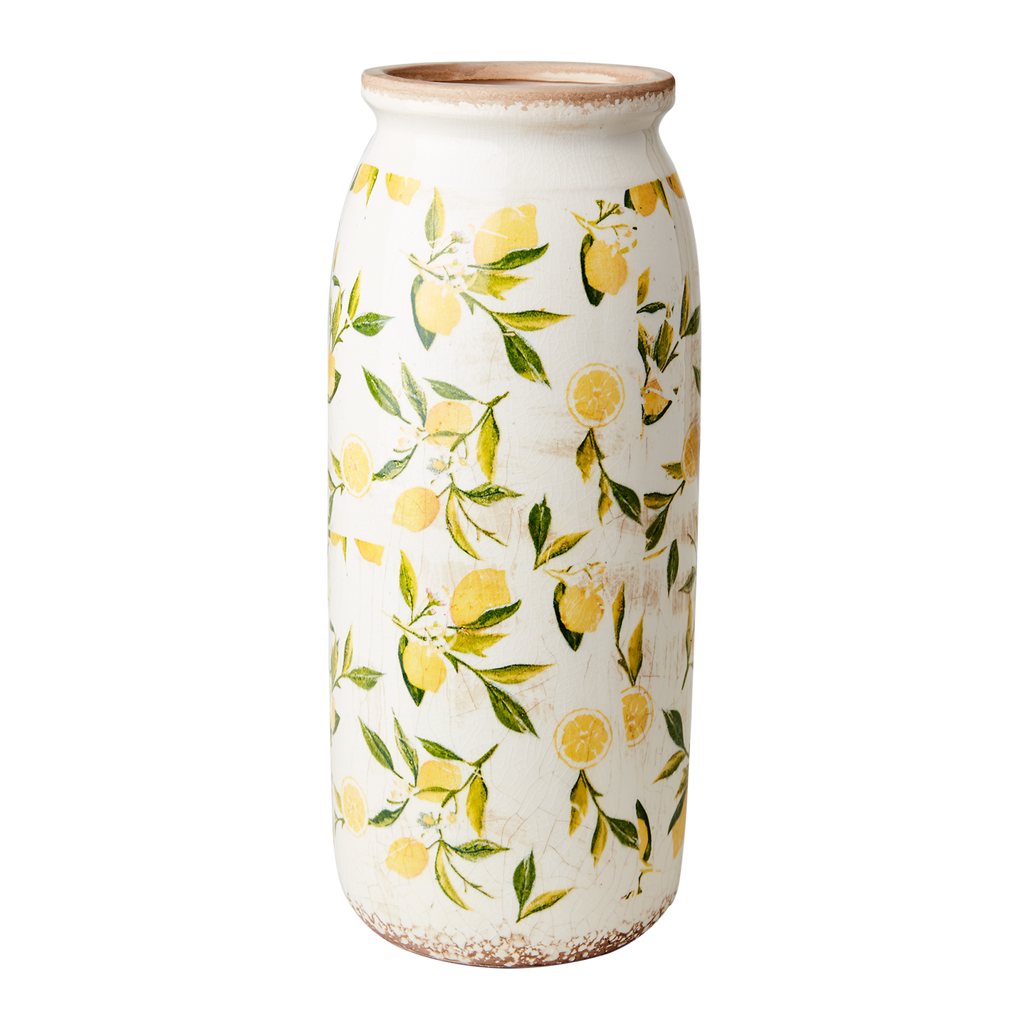 Vas Lemona , H 37 cm , Vit/grön/gul