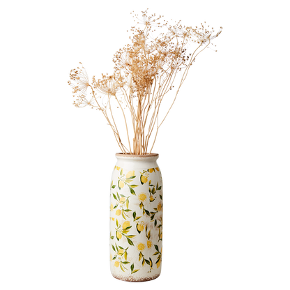 Vas Lemona , H 37 cm , Vit/grön/gul