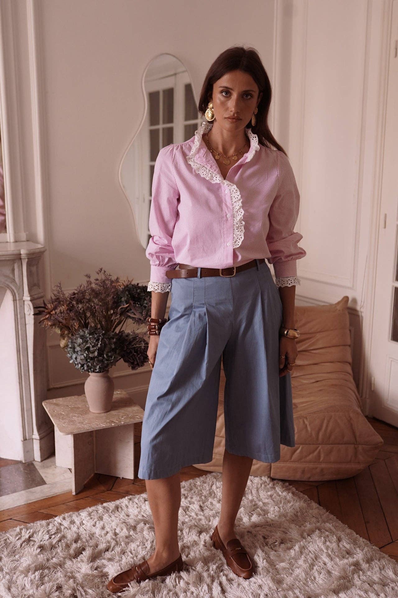 Bermudashorts Iria - 100% bomull : Blå