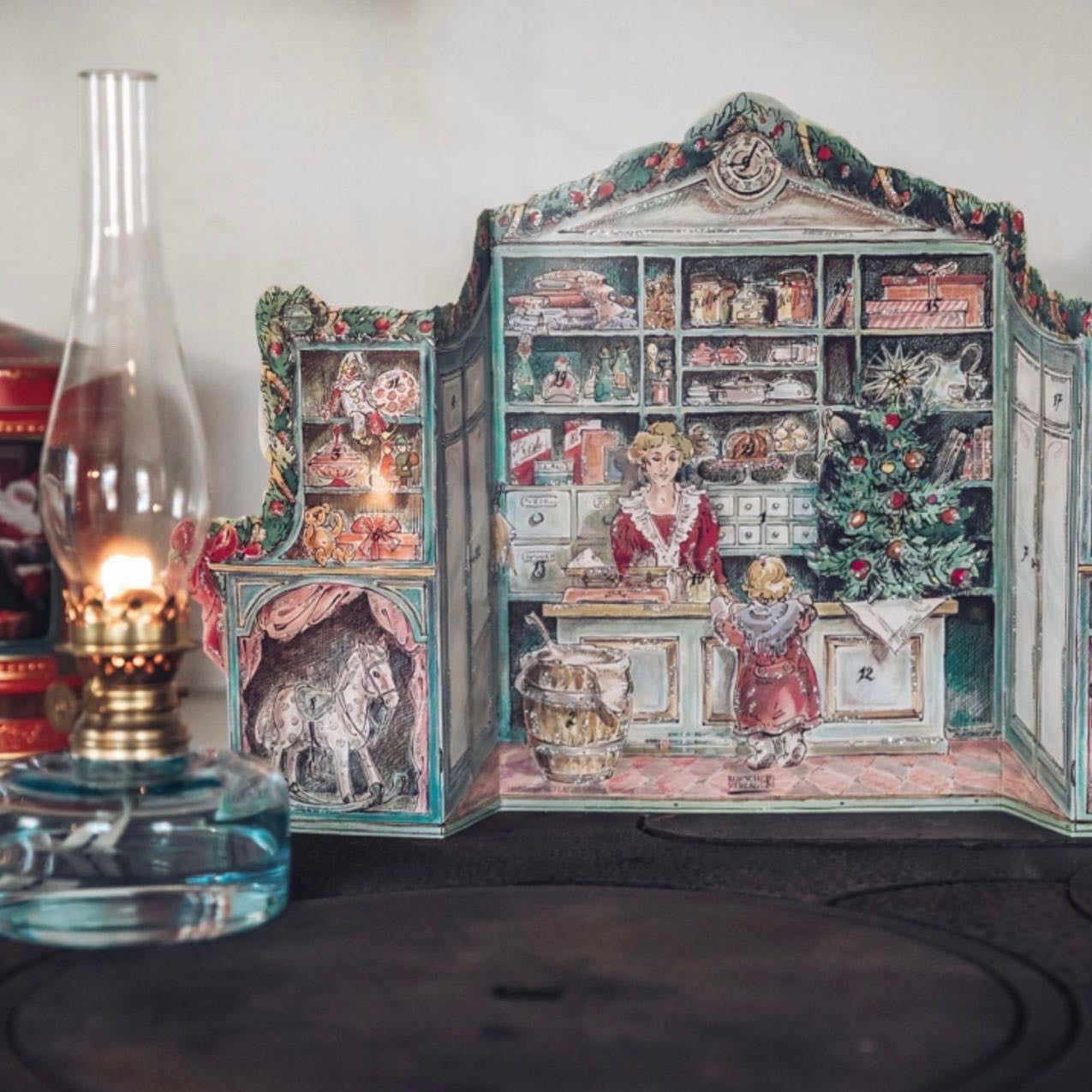 Adventskalender Handelsbod - Nostalgi - Foldning