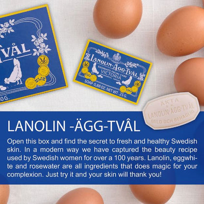 Lanolin Äggtvål 3x 25g - Victoria Tvål Helsingborg