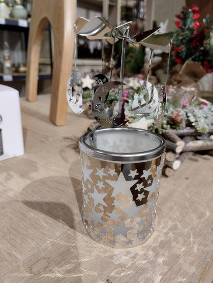 Änglaspel i glas - Halvmåne/Katter