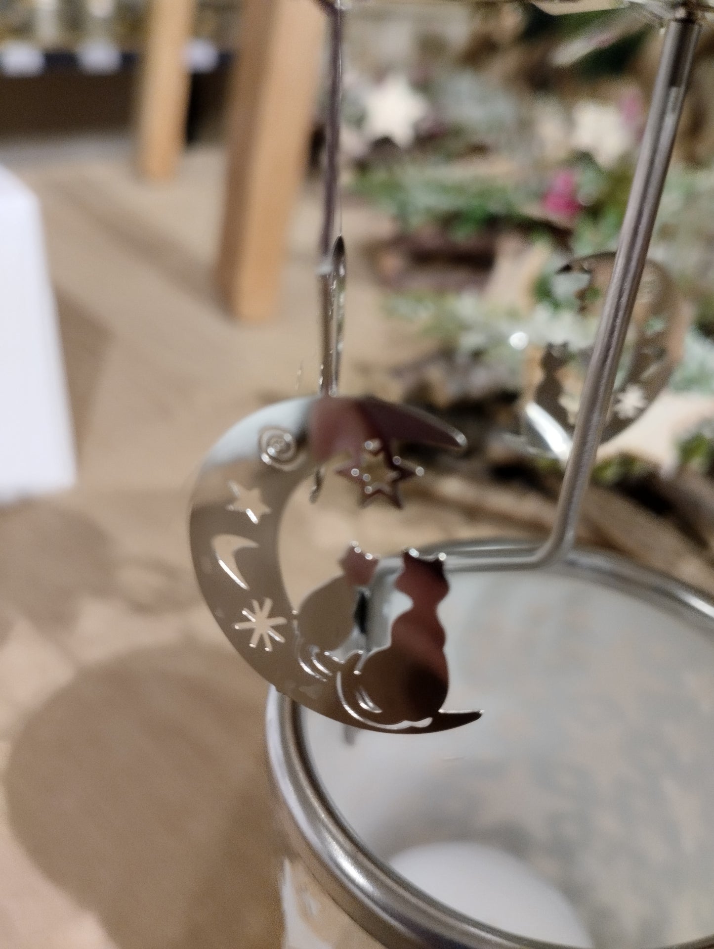 Änglaspel i glas - Halvmåne/Katter