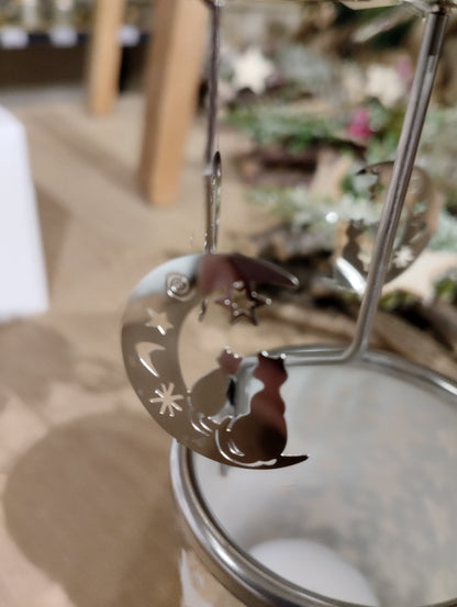 Änglaspel i glas - Halvmåne/Katter