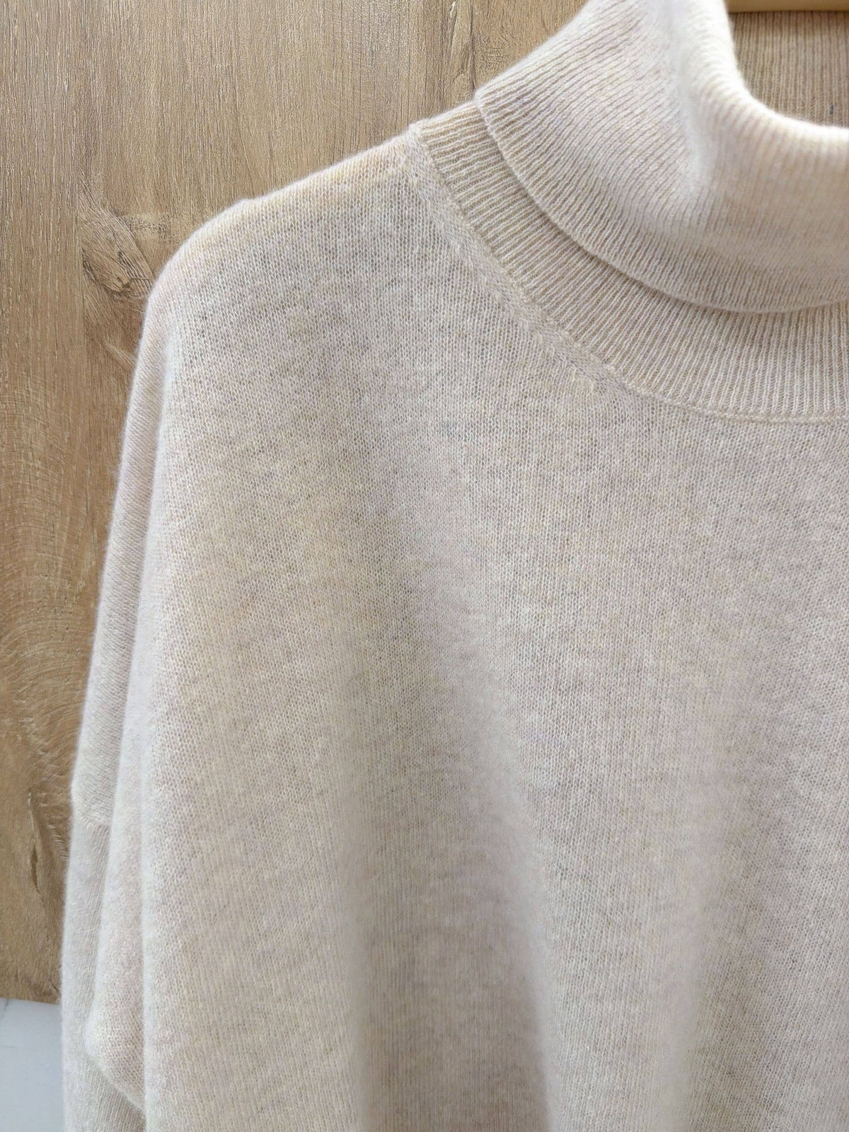 Polotröja i 100 % ull : Beige