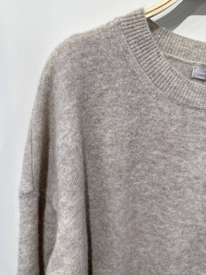 Långärmad hösttröja - 100% ull: Beige