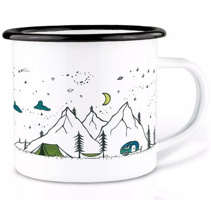 Emaljmugg - Design: LIGARTI - Motiv: Camping Life