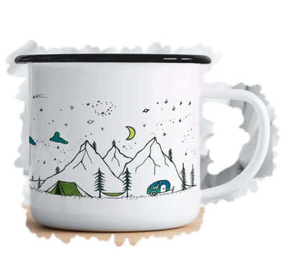 Emaljmugg - Design: LIGARTI - Motiv: Camping Life