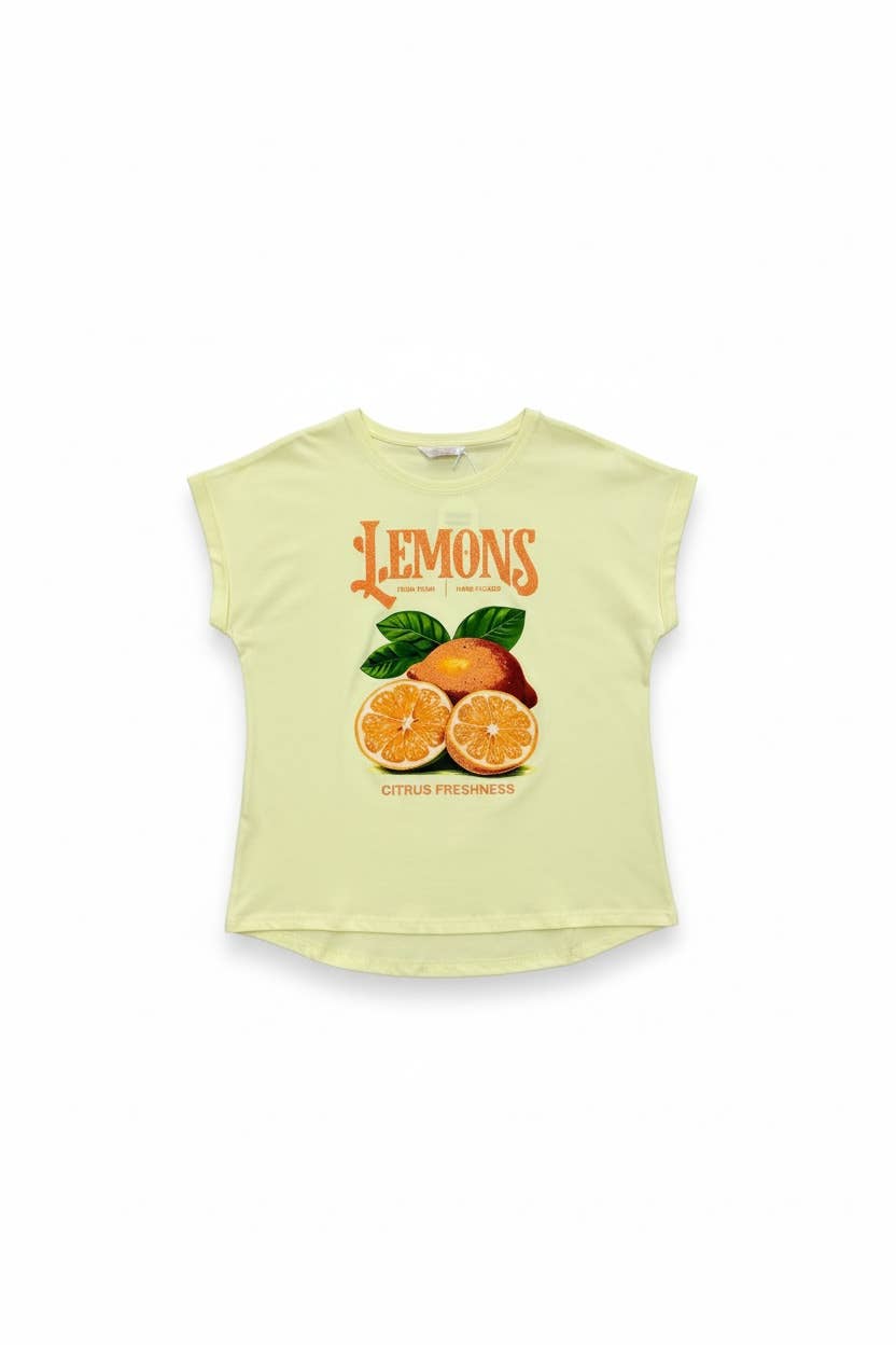 T-shirt med citroner: Gul