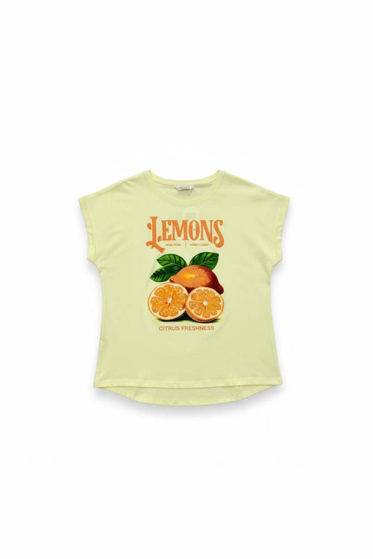 T-shirt med citroner: Gul