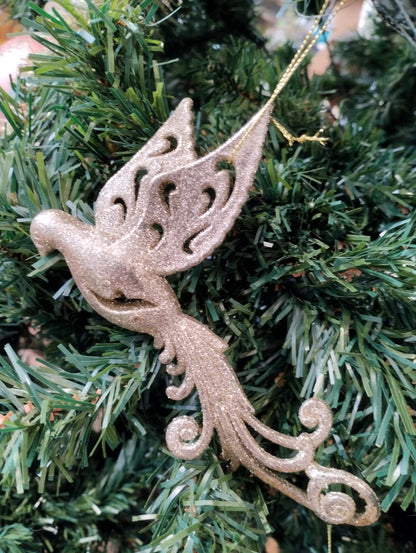 Julgranshängare - Glitter - Fågel