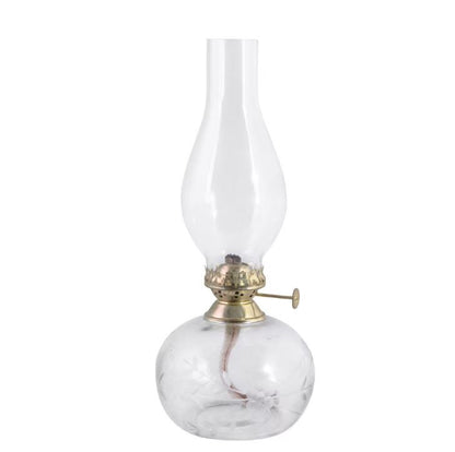Fotogenlampa Oval Blomma Klar Mässing