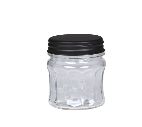 Förvaringsglas med Riller, svart lock