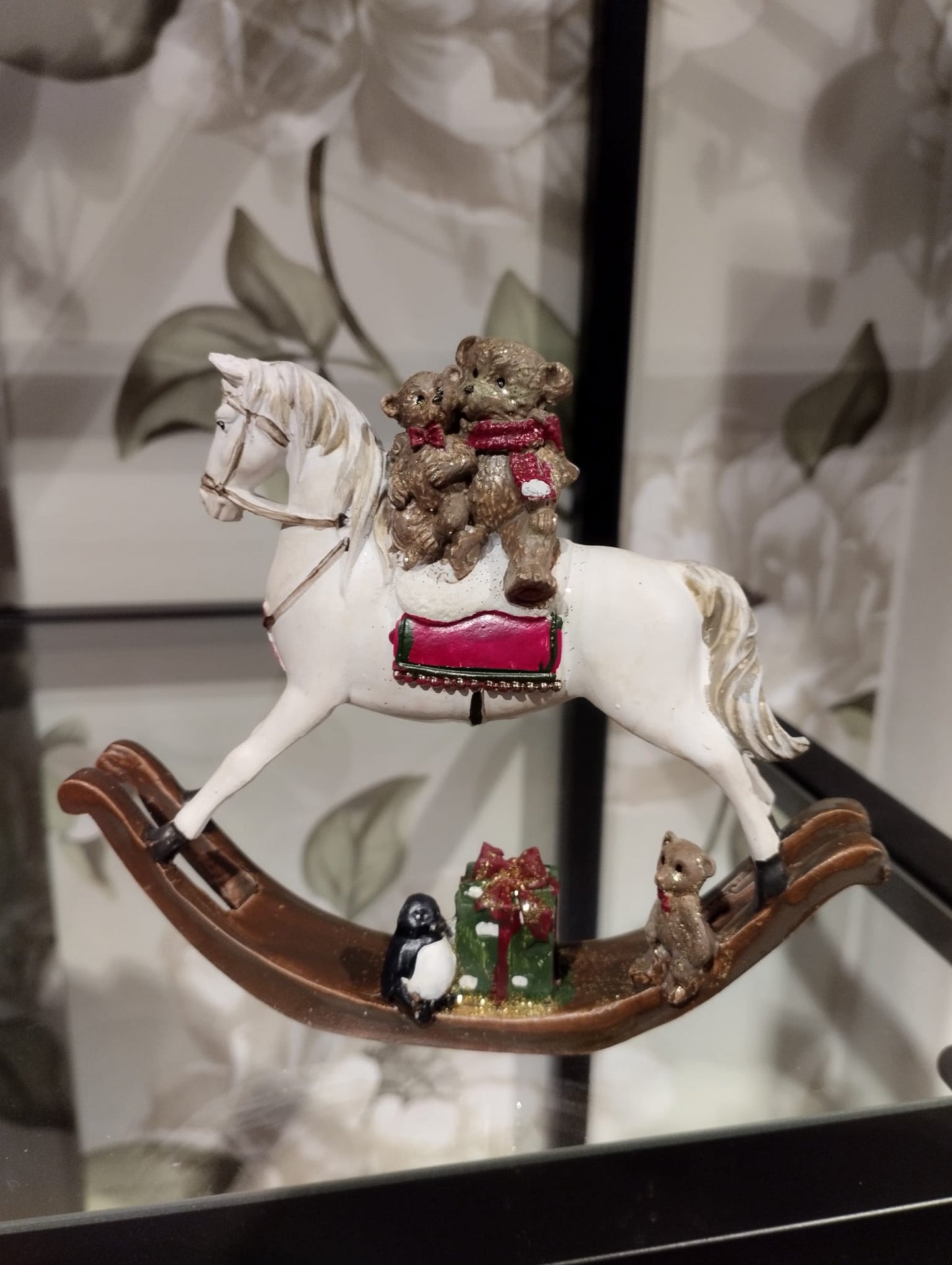 Gyngehest med glimmer - juledekoration