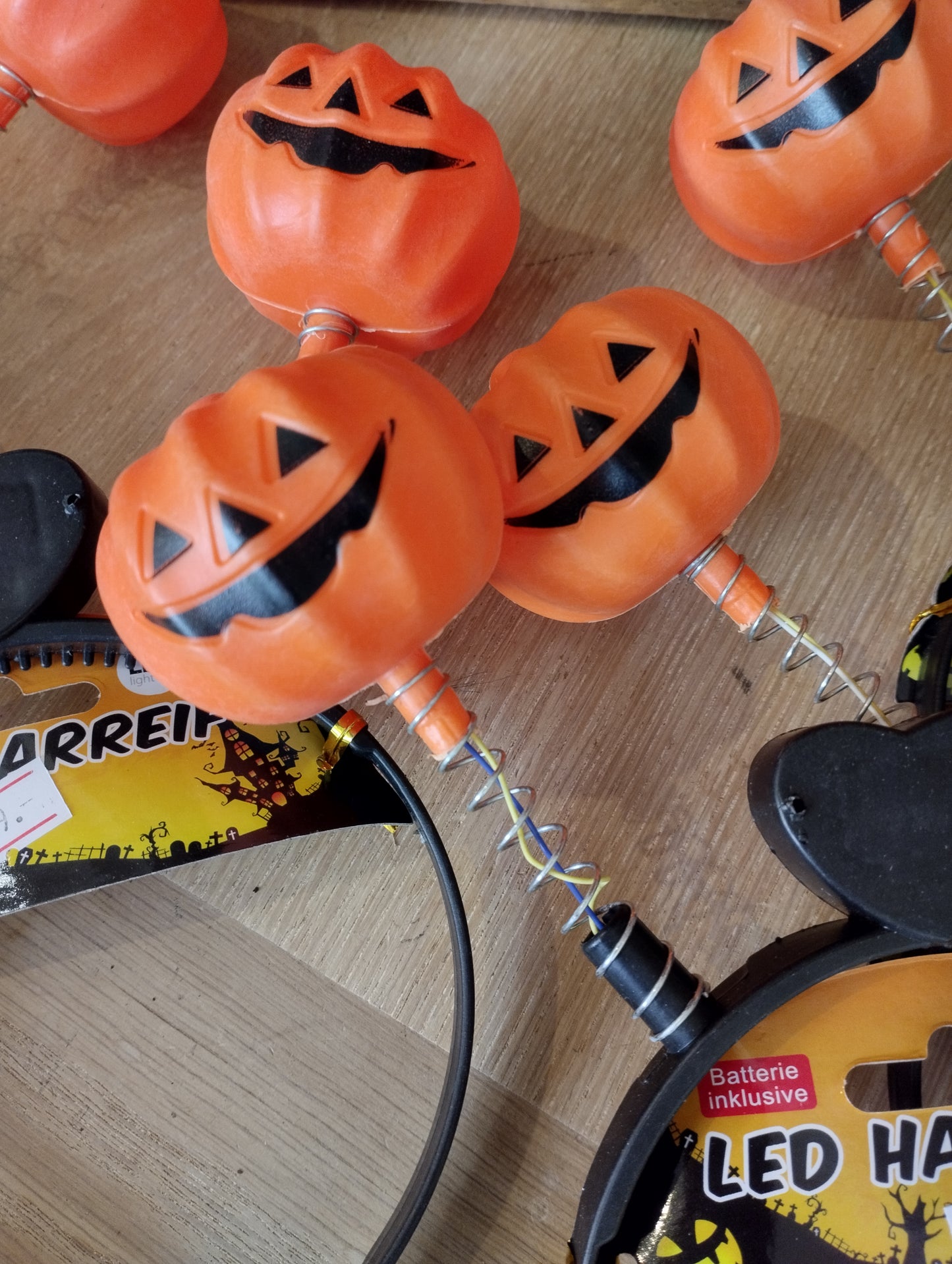 LED Halloween diadem "Græskar og kranium"