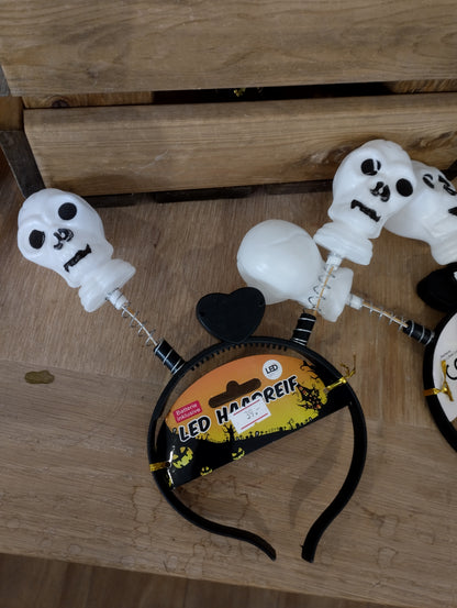 LED Halloween diadem "Græskar og kranium"