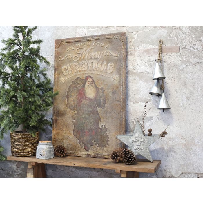 Plåtskylt Vintage Jultomte 100cm
