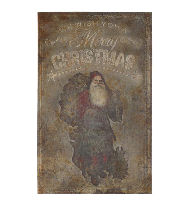Plåtskylt Vintage Jultomte 100cm