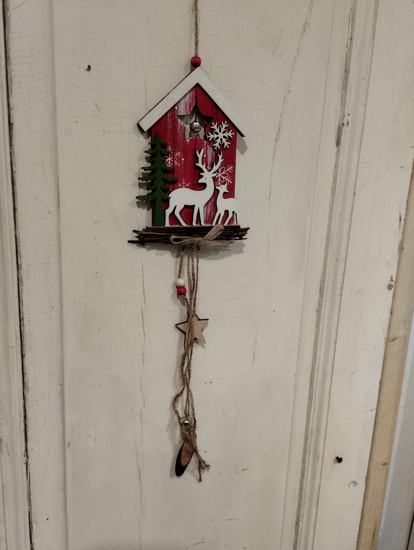 Juldekoration - Trähus - Hängare - Jul
