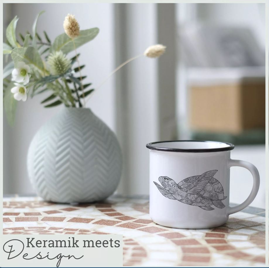 Keramikmugg - Design: LIGARTI - Motiv: Sköldpadda